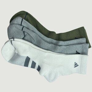 Adidas Men's Cushioned Crew Socks 3-Pack Green Gray White G1953